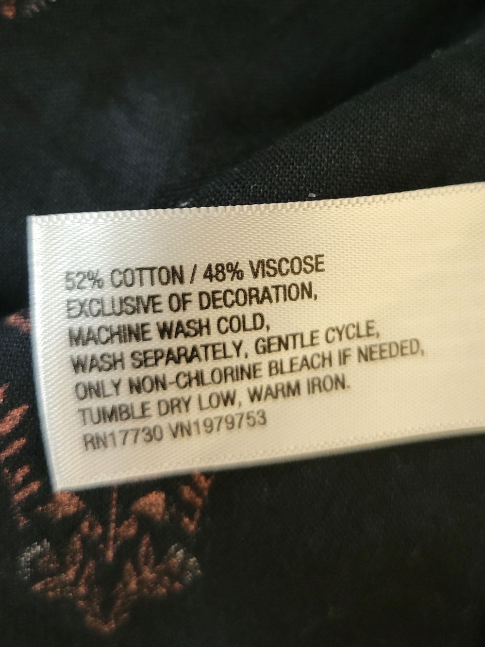 Knox Rose (Women's S) Black Floral Crew neck Embroidered Puff Sleeves Cotton Top - Picture 9 of 9